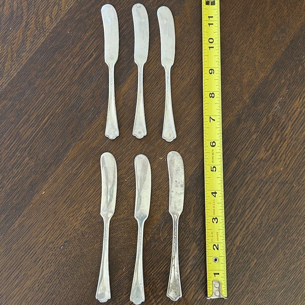 6 silverplate butter knives